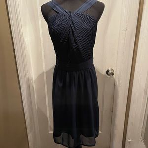 Chiffon rushed cocktail dress with side zipper